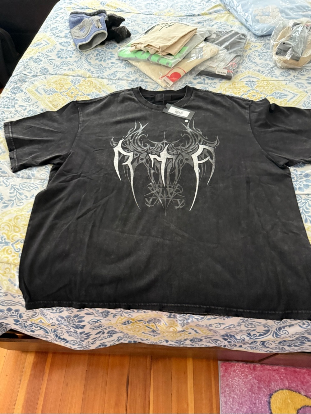 RTA Black Graphic Short-Sleeve Men’s Shirt by